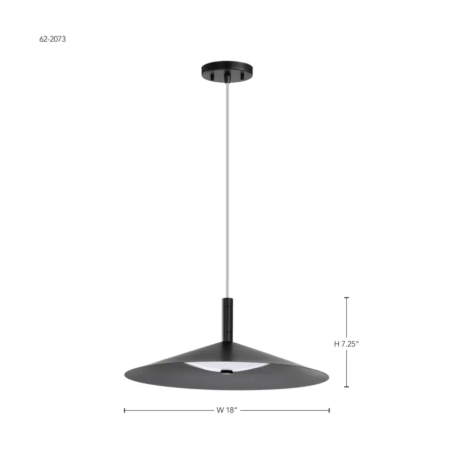 Corrine 18" LED Pendant in Matte Black - Image 14