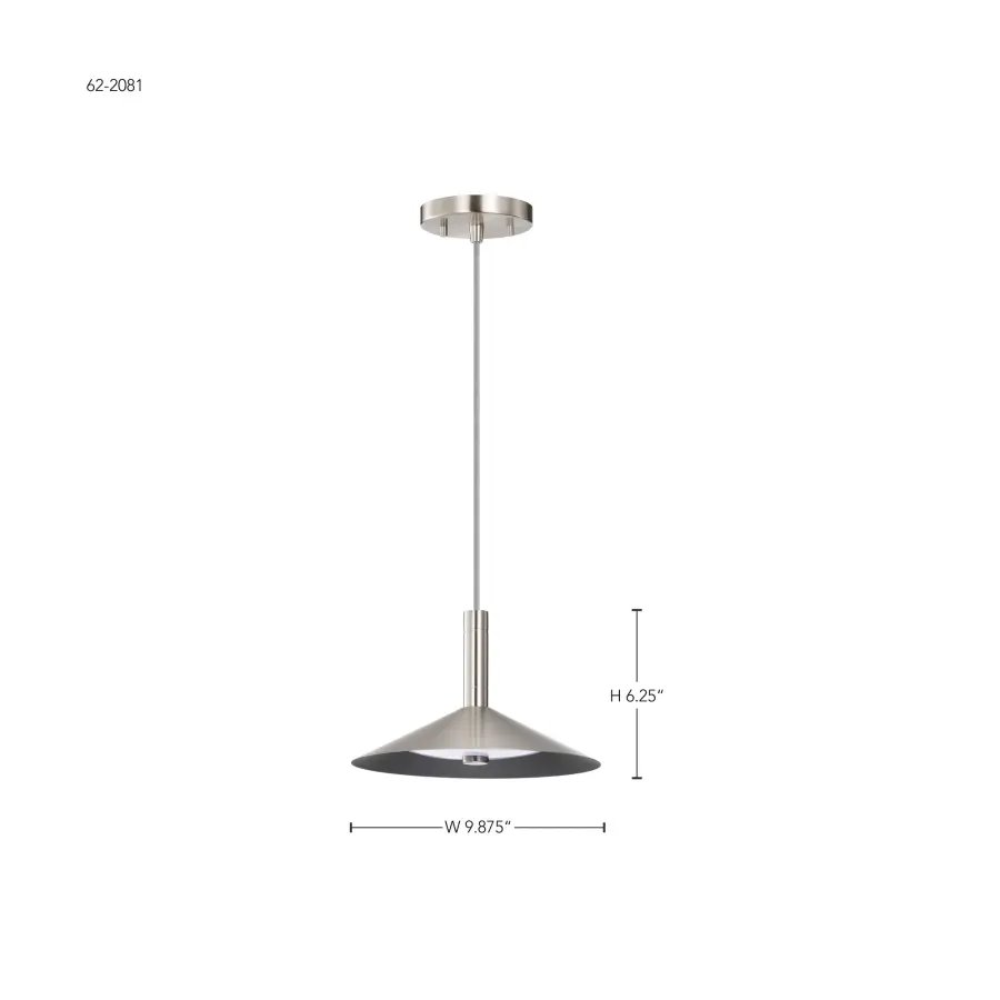 Corrine 10" LED Pendant in Brushed Nickel - Image 14