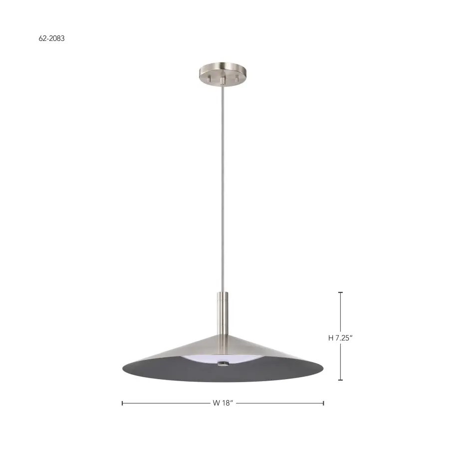 Corrine 18" LED Pendant in Brushed Nickel - Image 14