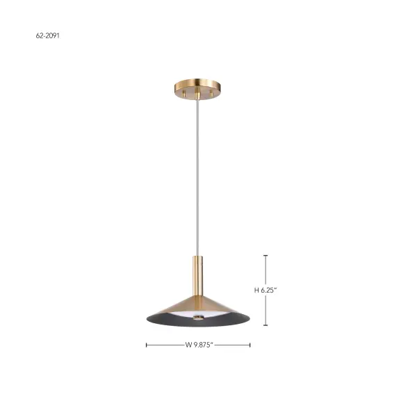 Corrine 10" LED Pendant in Burnished Brass - Image 15