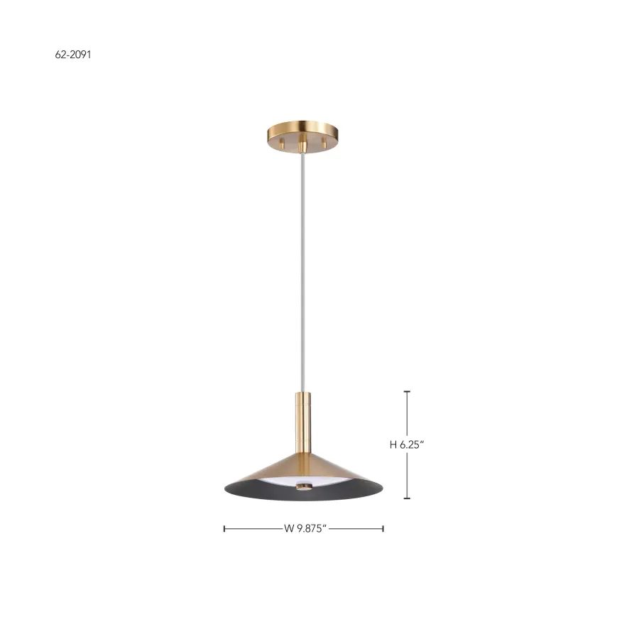 Corrine 10" LED Pendant in Burnished Brass - Image 15