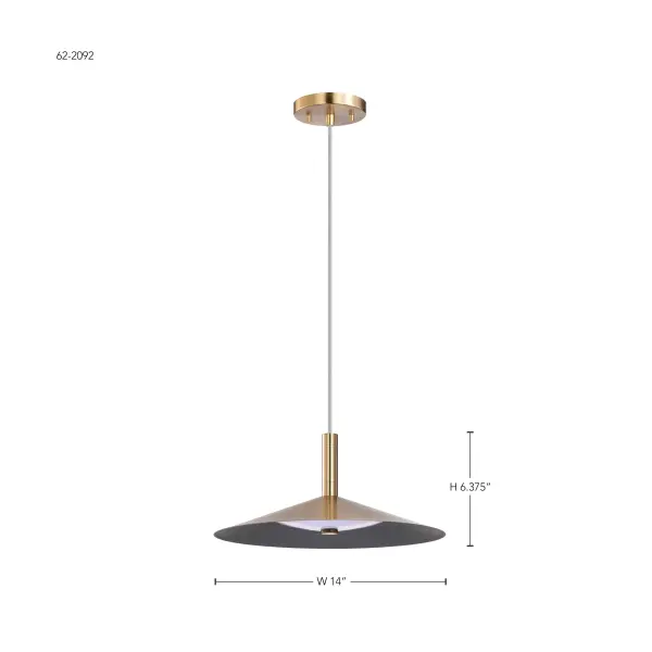 Corrine 14" LED Pendant in Burnished Brass - Image 14