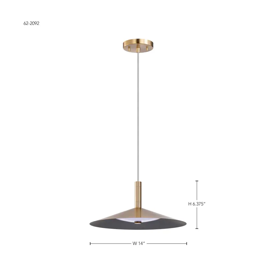 Corrine 14" LED Pendant in Burnished Brass - Image 14
