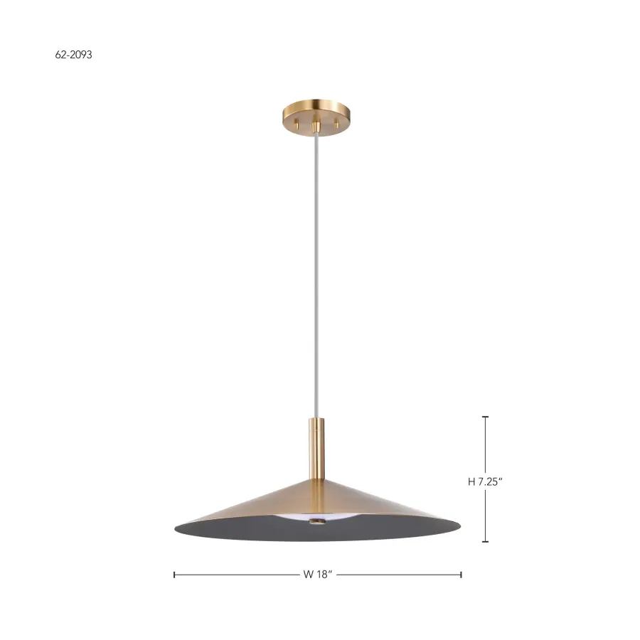 Corrine 18" LED Pendant in Burnished Brass - Image 11