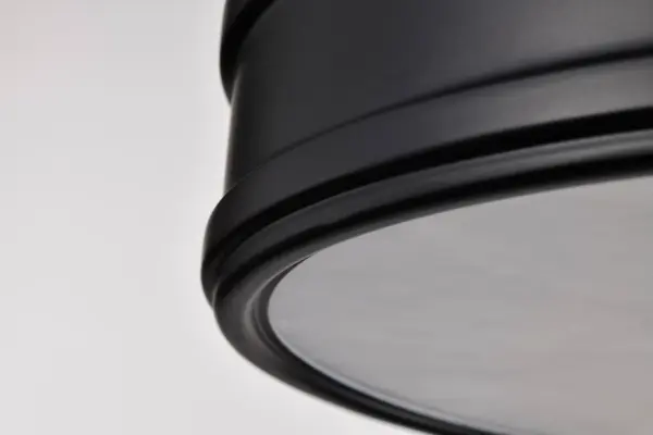 Kendall 14" LED Flush Mount in Matte Black with Alabaster Glass - Image 11