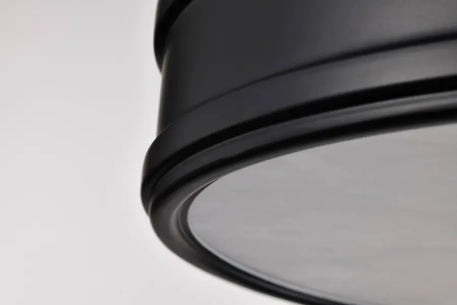 Kendall 14" LED Flush Mount in Matte Black with Alabaster Glass - Image 11