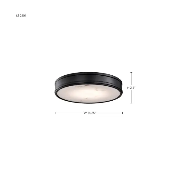 Kendall 14" LED Flush Mount in Matte Black with Alabaster Glass - Image 17