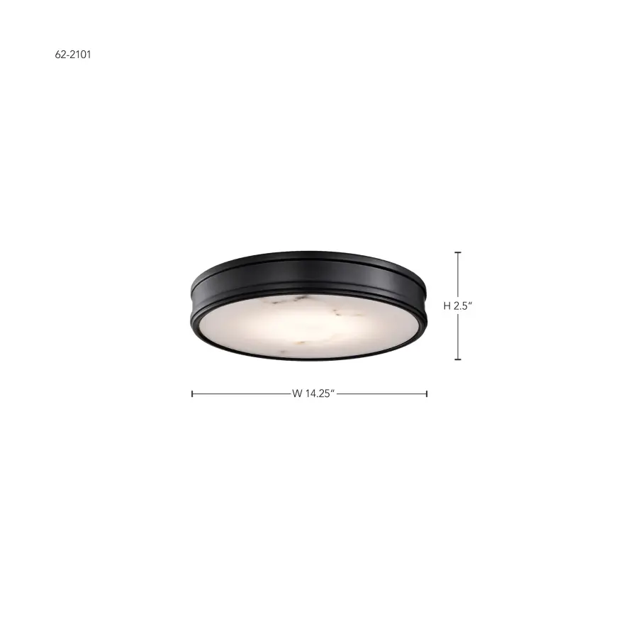 Kendall 14" LED Flush Mount in Matte Black with Alabaster Glass - Image 17