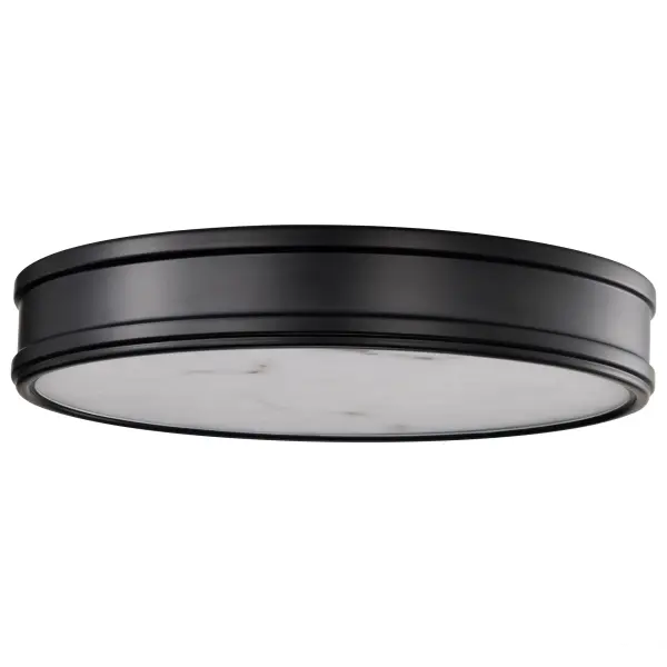 Kendall 14" LED Flush Mount in Matte Black with Alabaster Glass - Image 6