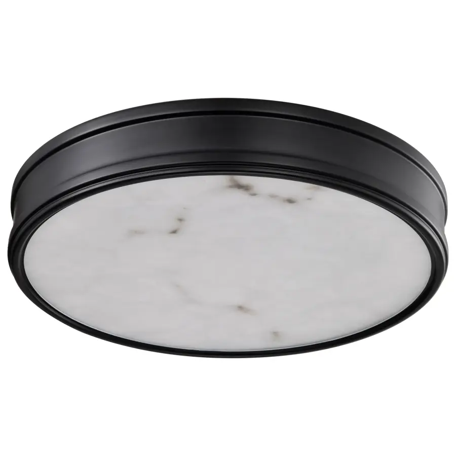 Kendall 14" LED Flush Mount in Matte Black with Alabaster Glass - Image 8