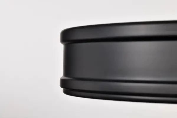 Kendall 14" LED Flush Mount in Matte Black with Alabaster Glass - Image 10
