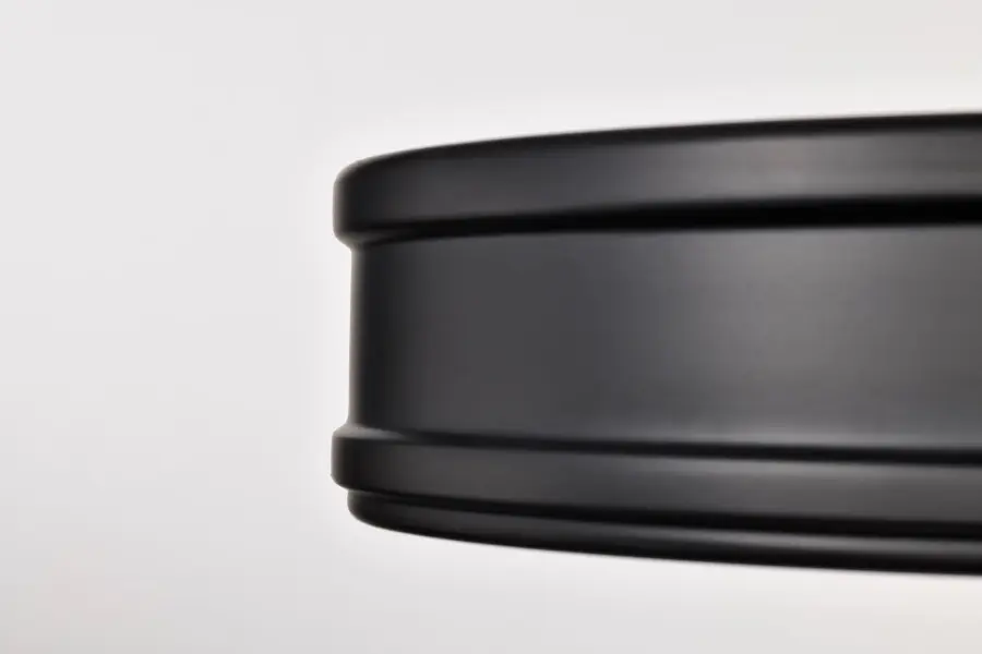 Kendall 14" LED Flush Mount in Matte Black with Alabaster Glass - Image 10