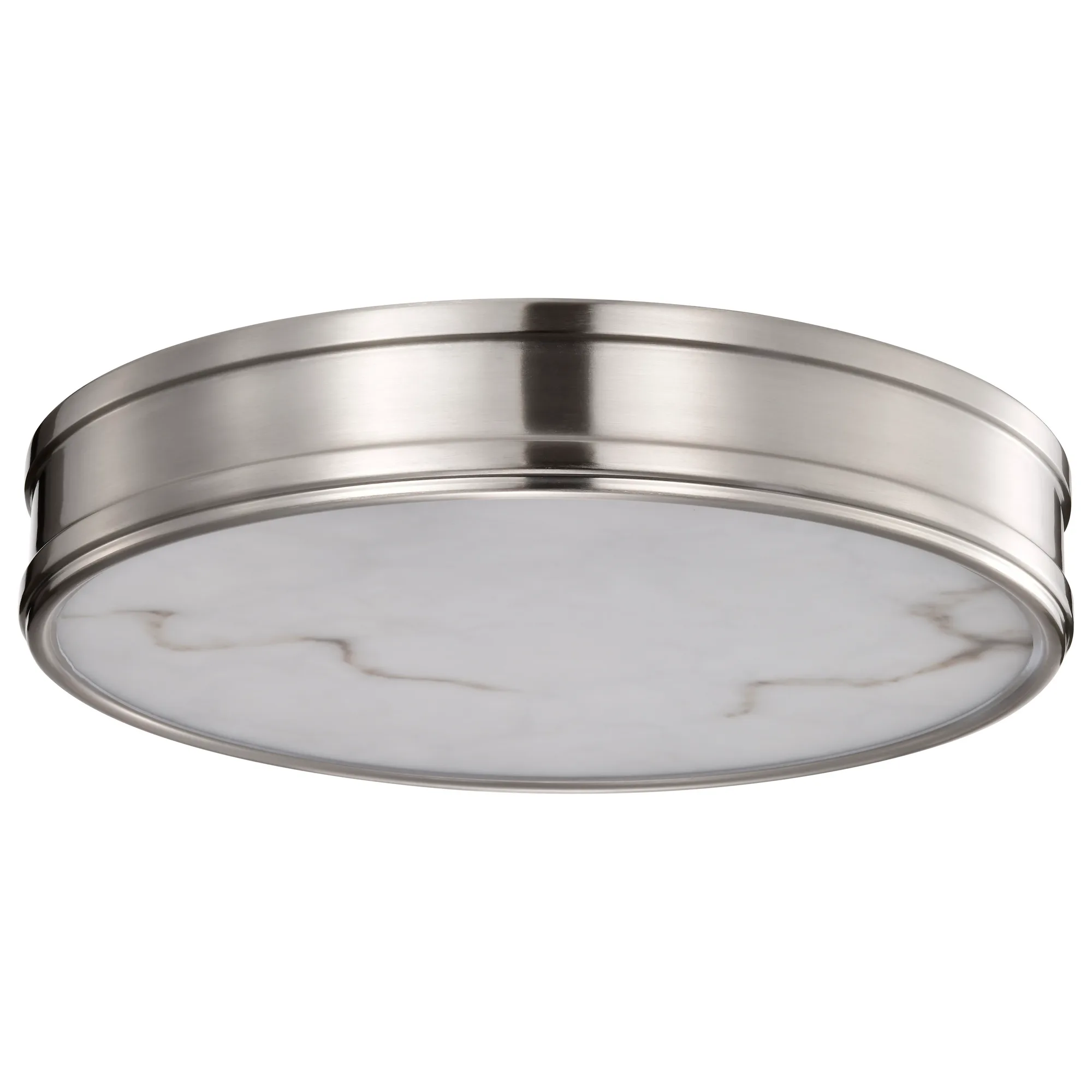 Kendall 14" LED Flush Mount in Brushed Nickel with Alabaster Glass