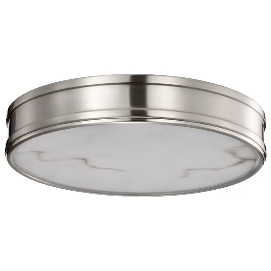 Kendall 14" LED Flush Mount in Brushed Nickel with Alabaster Glass - Image 1