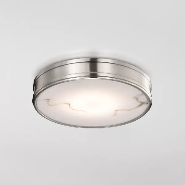 Kendall 14" LED Flush Mount in Brushed Nickel with Alabaster Glass - Image 3
