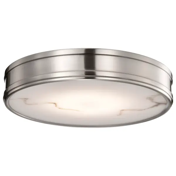 Kendall 14" LED Flush Mount in Brushed Nickel with Alabaster Glass - Image 4