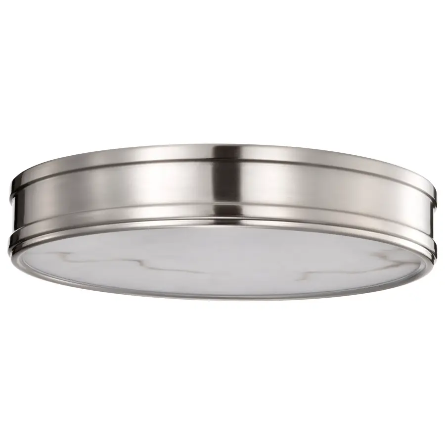 Kendall 14" LED Flush Mount in Brushed Nickel with Alabaster Glass - Image 5