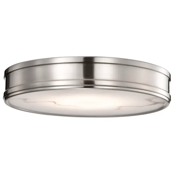 Kendall 14" LED Flush Mount in Brushed Nickel with Alabaster Glass - Image 6