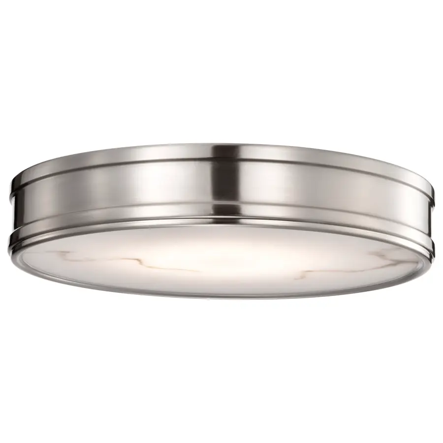 Kendall 14" LED Flush Mount in Brushed Nickel with Alabaster Glass - Image 6