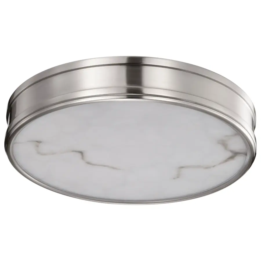 Kendall 14" LED Flush Mount in Brushed Nickel with Alabaster Glass - Image 7