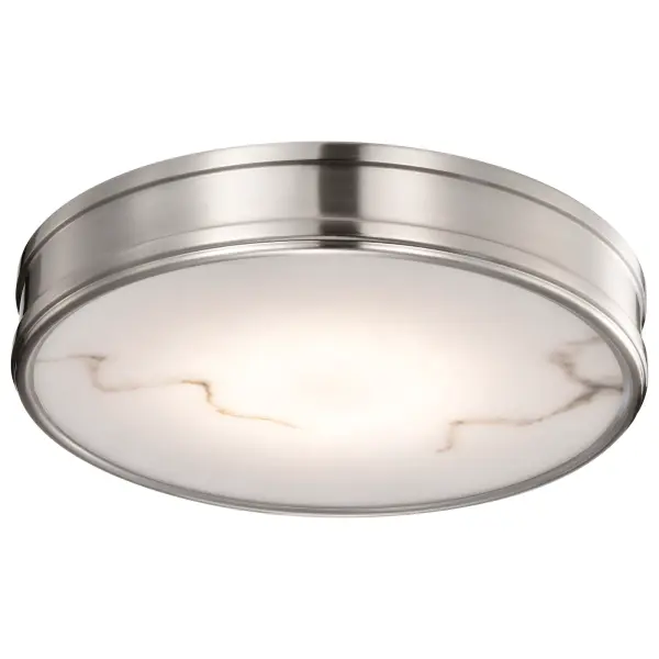 Kendall 14" LED Flush Mount in Brushed Nickel with Alabaster Glass - Image 8