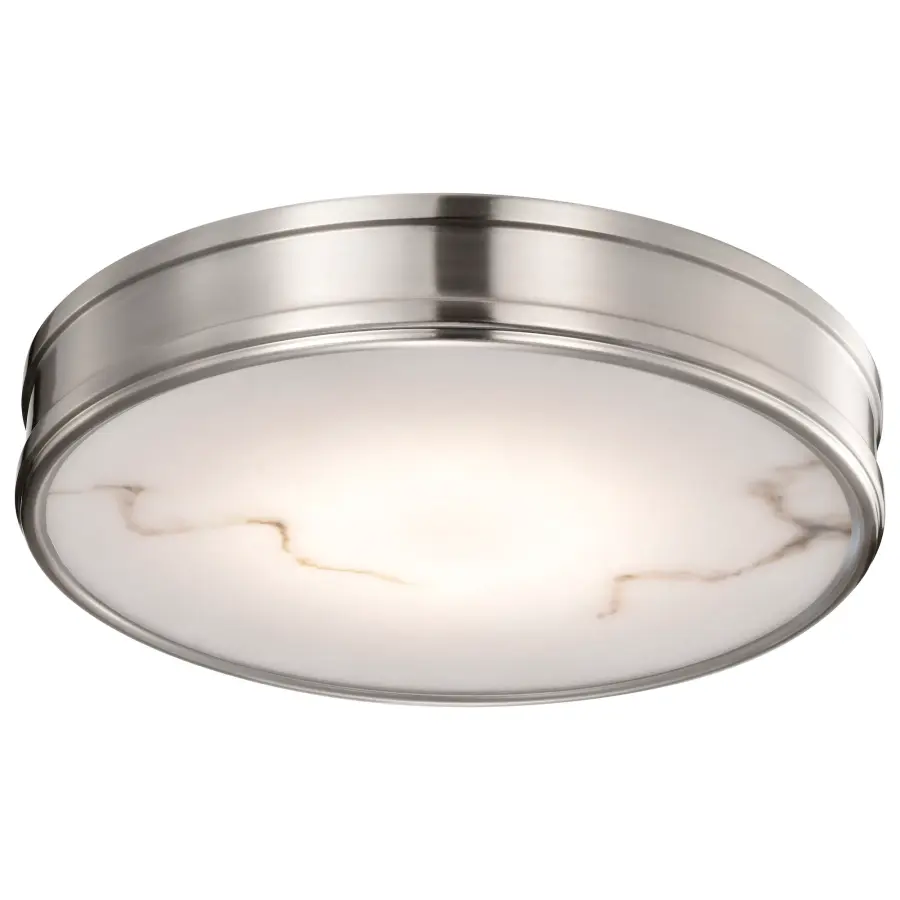 Kendall 14" LED Flush Mount in Brushed Nickel with Alabaster Glass - Image 8