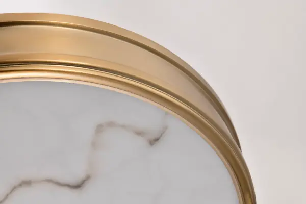 Kendall 14" LED Flush Mount in Burnished Brass with Alabaster Glass - Image 11