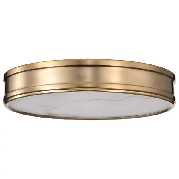 Kendall 14" LED Flush Mount in Burnished Brass with Alabaster Glass - Image 5