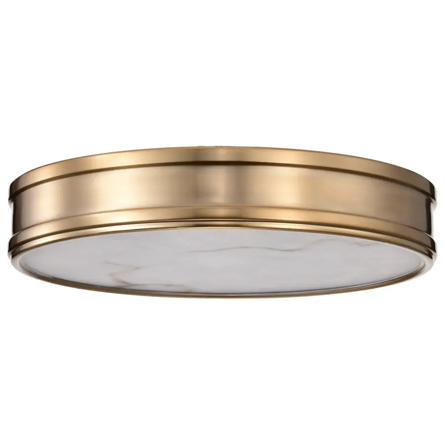 Kendall 14" LED Flush Mount in Burnished Brass with Alabaster Glass - Image 5