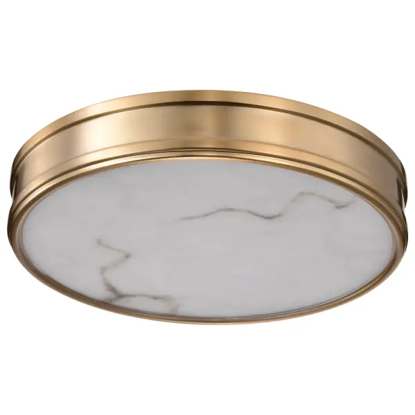 Kendall 14" LED Flush Mount in Burnished Brass with Alabaster Glass - Image 7
