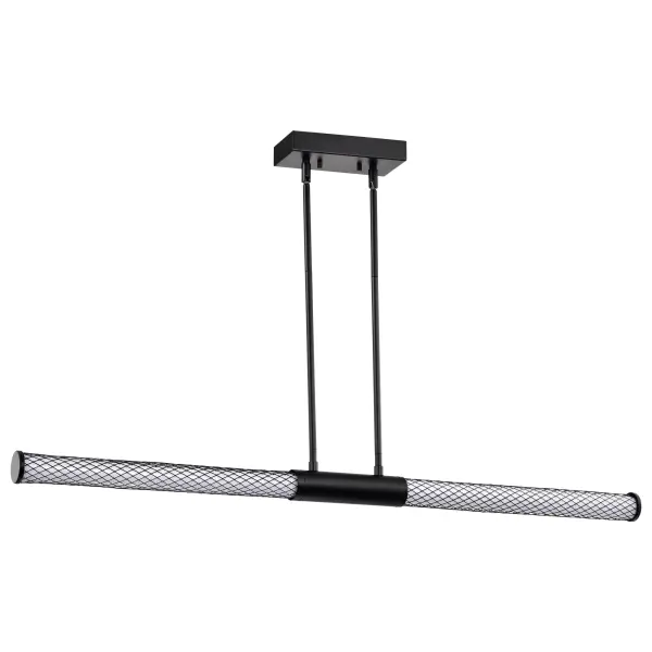 The Kingsport LED Island Pendant delivers striking visual impact with its matte black finish and distinctive open-weave mesh design. Integrated LED technology provides bright, energy-efficient illumination perfect for kitchen islands and dining areas.
