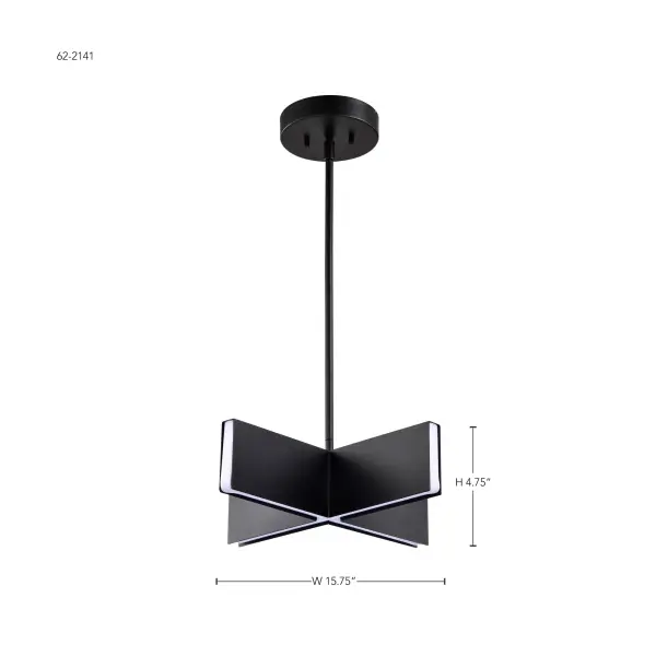 Blaine 16-Inch LED Pendant in Matte Black - Image 16
