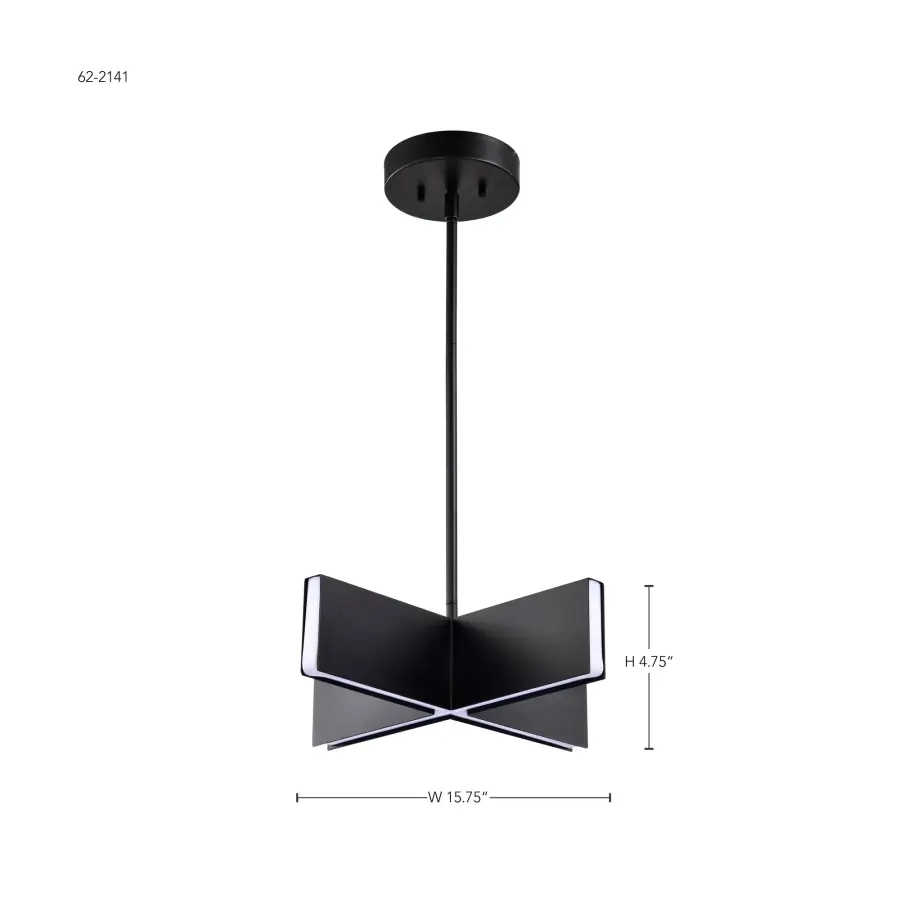 Blaine 16-Inch LED Pendant in Matte Black - Image 16