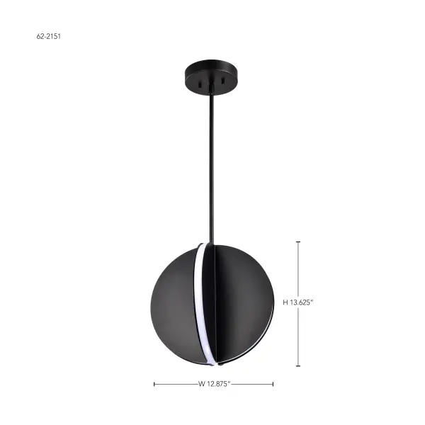 Blaine 13-Inch LED Pendant in Matte Black - Image 15