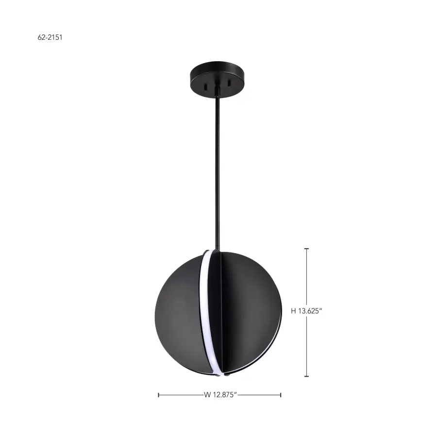 Blaine 13-Inch LED Pendant in Matte Black - Image 15