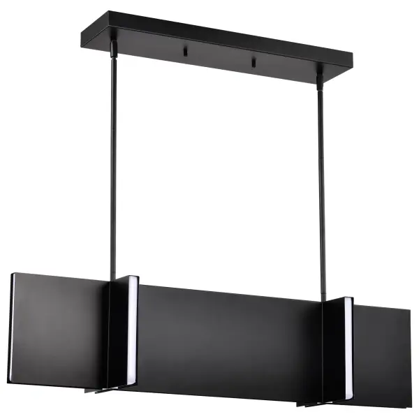 The Blaine brings minimalist sophistication with its monochromatic matte black finish and integrated LED technology. At 38 inches, it's ideally sized for kitchen islands and dining tables, delivering 3000 lumens of warm light through clean acrylic lenses.
