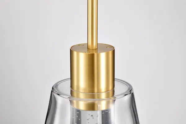 Aura 7" LED Pendant in Brushed Brass with K9 Bubble Crystal - Image 11