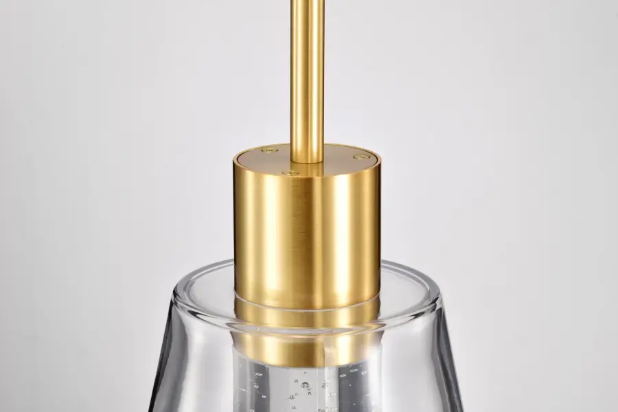 Aura 7" LED Pendant in Brushed Brass with K9 Bubble Crystal - Image 11