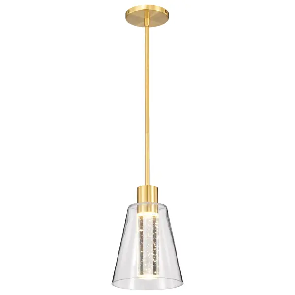 Aura 7" LED Pendant in Brushed Brass with K9 Bubble Crystal - Image 4