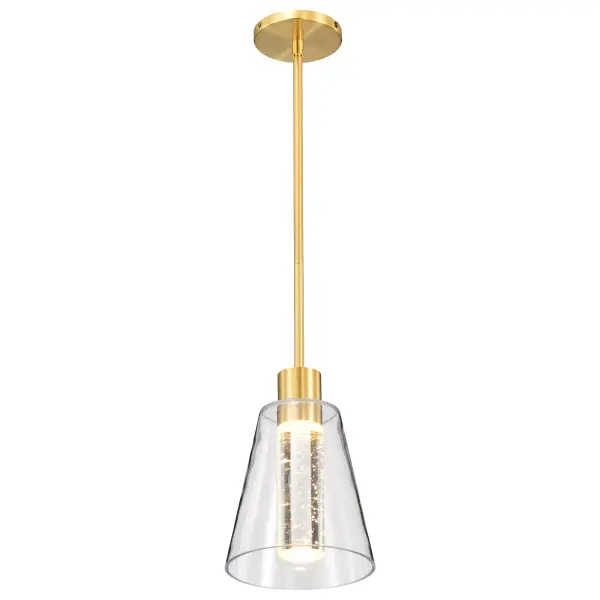 Aura 7" LED Pendant in Brushed Brass with K9 Bubble Crystal - Image 8