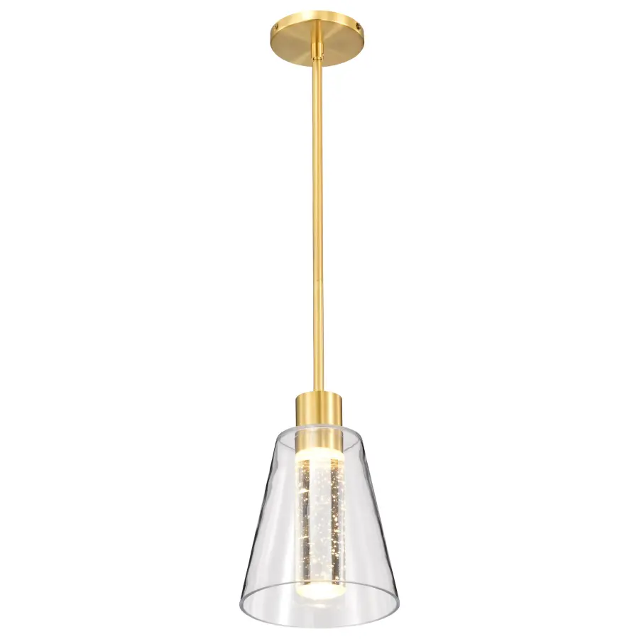 Aura 7" LED Pendant in Brushed Brass with K9 Bubble Crystal - Image 8