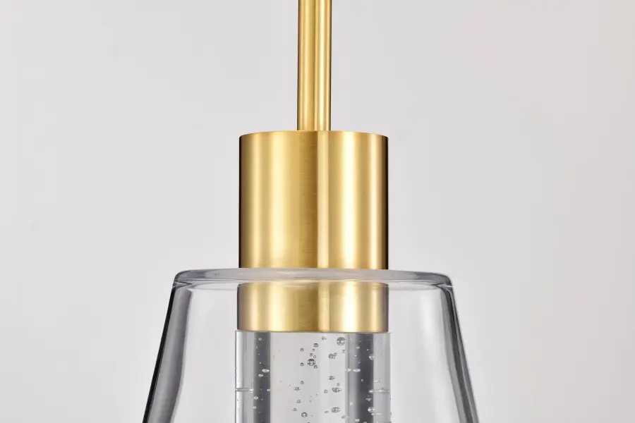 Aura 7" LED Pendant in Brushed Brass with K9 Bubble Crystal - Image 9