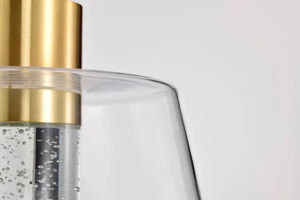 Aura 12" LED Pendant in Brushed Brass with K9 Bubble Crystal - Image 11