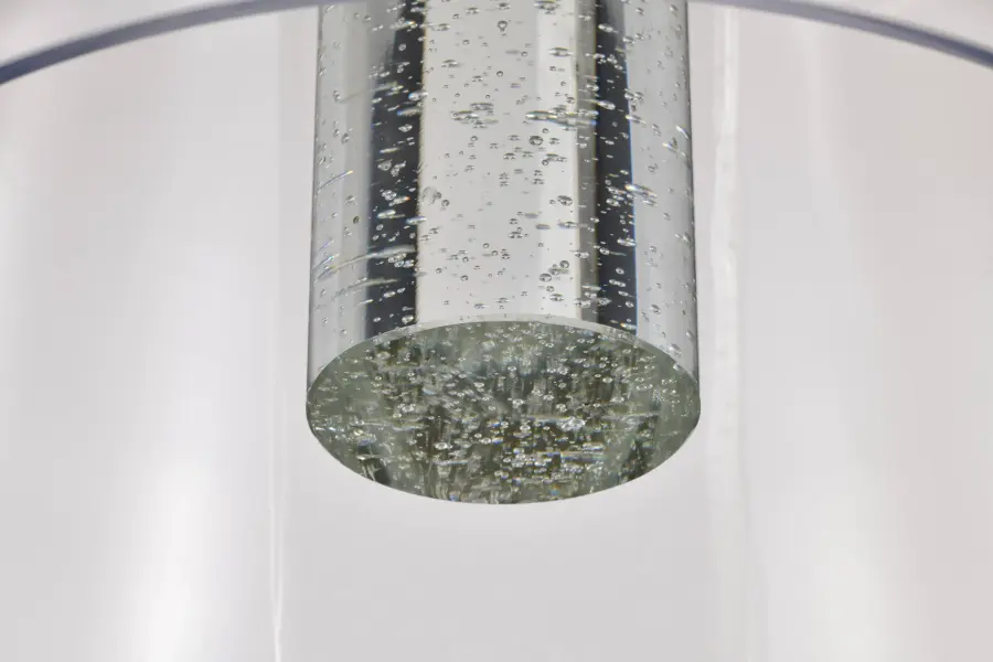 Aura 12" LED Pendant in Brushed Brass with K9 Bubble Crystal - Image 9