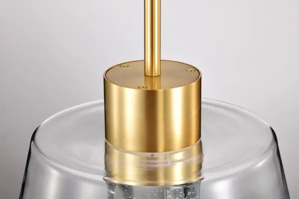 Aura 12" LED Pendant in Brushed Brass with K9 Bubble Crystal - Image 10