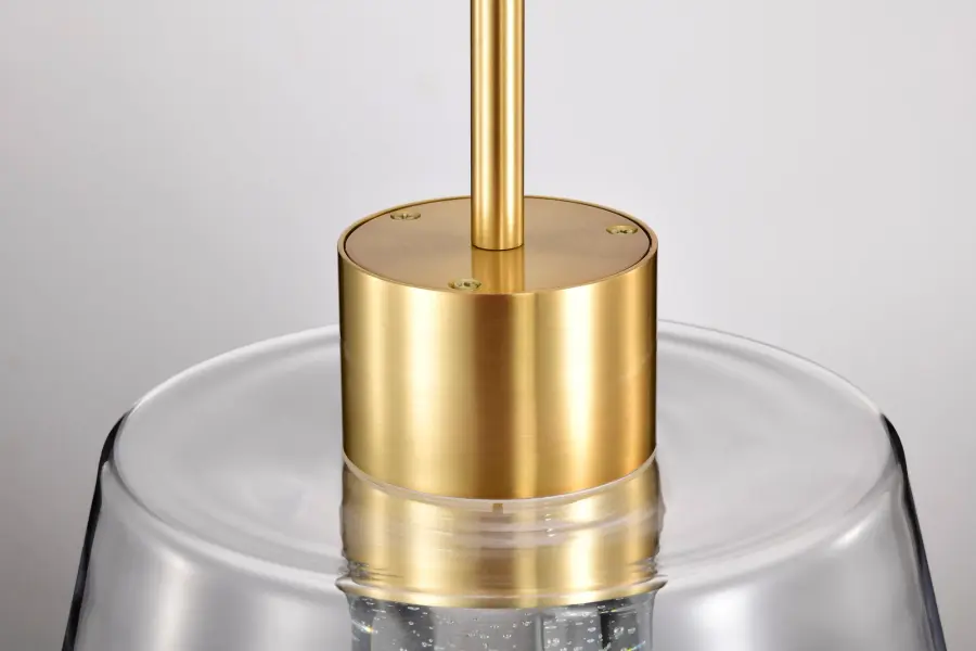 Aura 12" LED Pendant in Brushed Brass with K9 Bubble Crystal - Image 10