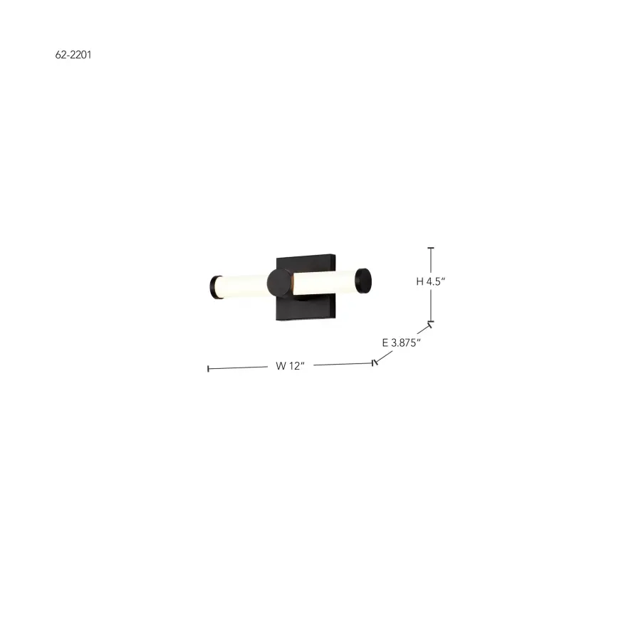 Bowman 12" LED Vanity Light in Matte Black - Image 16