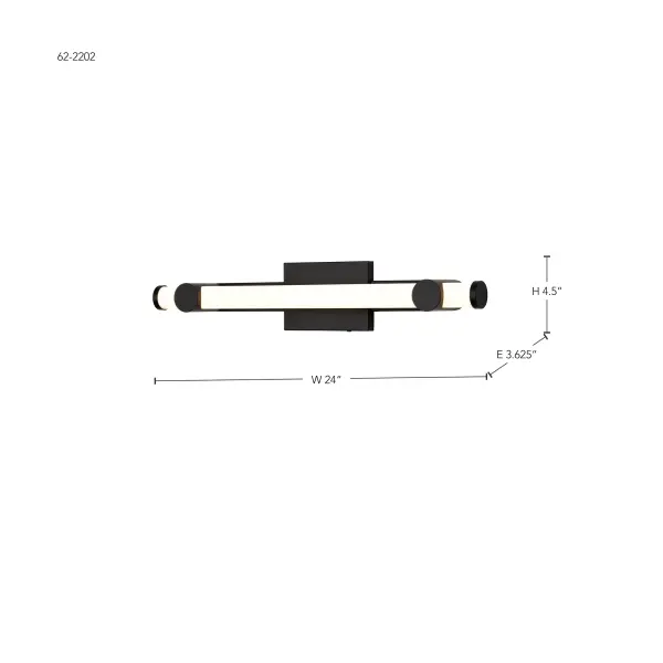 Bowman 24-Inch LED Vanity Light in Matte Black - Image 15