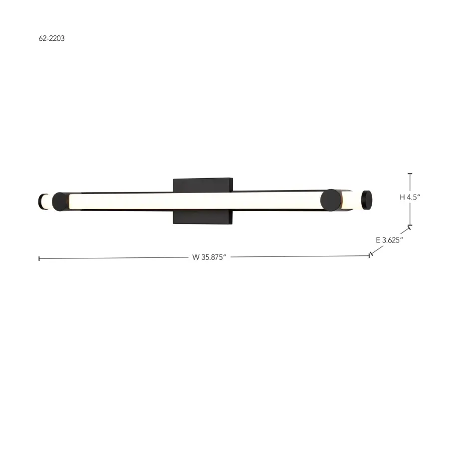 Bowman 36-Inch LED Vanity Light in Matte Black - Image 18