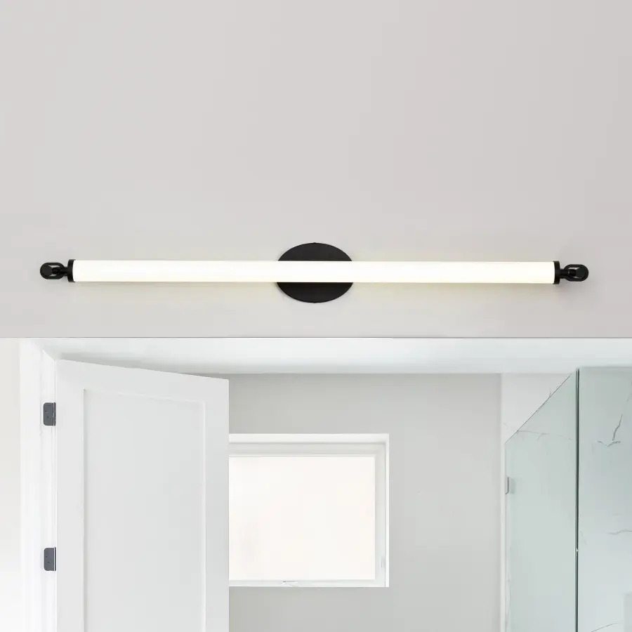 Edgeworth 40-Inch LED Vanity Light in Matte Black - Image 3